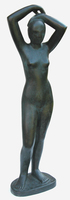 Max Lachnit. Stehender Akt mit erhobenen Armen. Bronze. Posth. Gu, Ausfhrung zu Lebzeiten in Gips 1956-59. h 79 cm