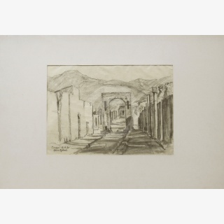 Fnf Zeichnungen, Pompeji und Grtnerei in Pompeji