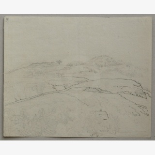 Drei Zeichnungen, 1. Baumstudie, verso Fachwerkhuser, 2. Baumstudie, 3. Landschaft